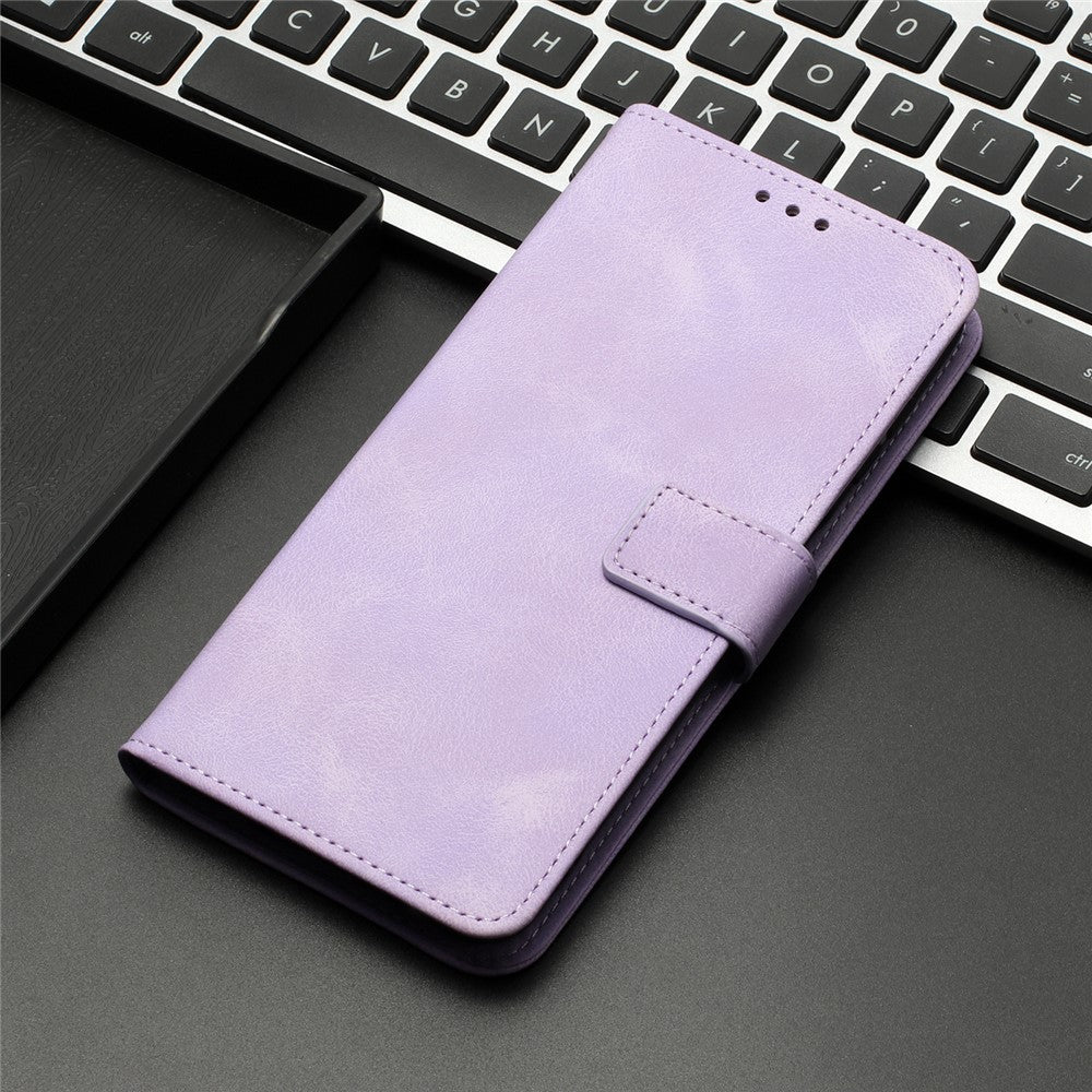 For Samsung Galaxy S25+ / S24+ Mobile Phone Cover Skin-Touch PU Leather Anti-Scratch Stand Phone Case