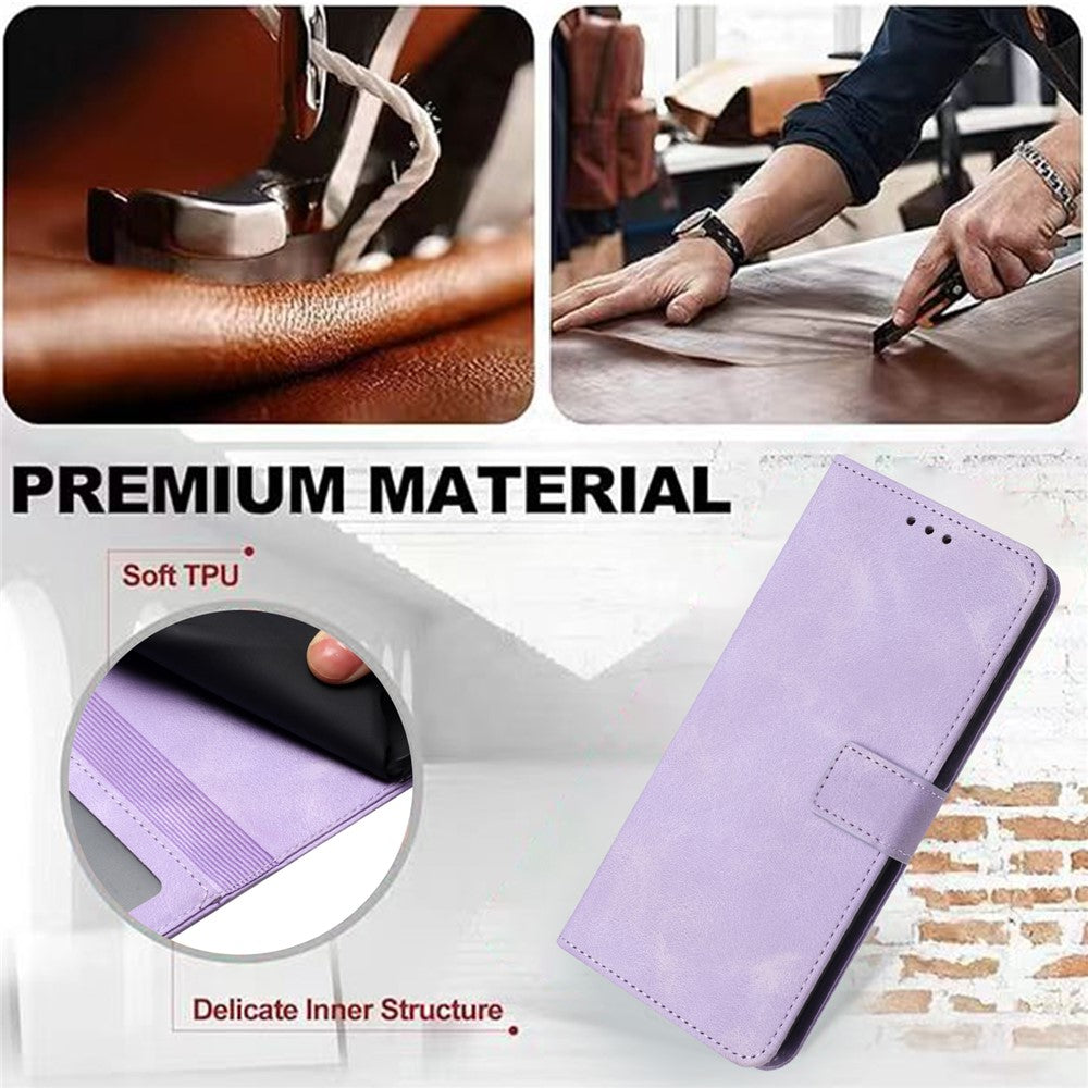 For Samsung Galaxy A15 5G Drop Protection Case Skin-touch PU Leather Phone Stand Cover