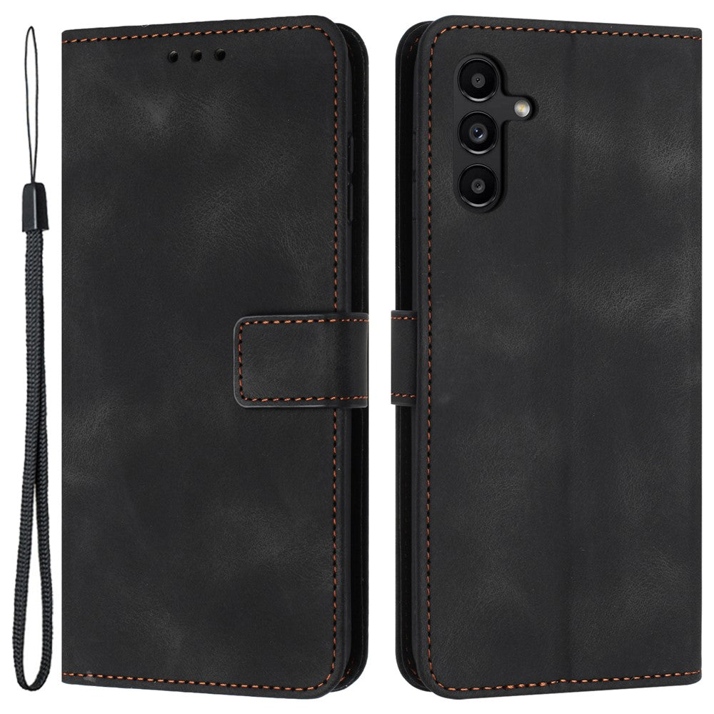 For Samsung Galaxy A15 5G Drop Protection Case Skin-touch PU Leather Phone Stand Cover