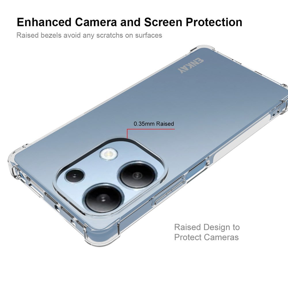 ENKAY HAT PRINCE For Xiaomi Redmi Note 13 Pro 4G / Poco M6 Pro 4G Case Four Corners Reinforced Clear TPU Phone Cover