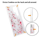For Samsung Galaxy S23 Ultra Clear Case TPU Airbag Protection Back Phone Cover with Flower Pattern
