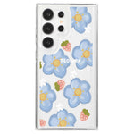 For Samsung Galaxy S23 Ultra Clear Case TPU Airbag Protection Back Phone Cover with Flower Pattern