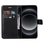 For Xiaomi 14 Ultra Case Solid Color Leather Mobile Cover Wallet Stand with Strap
