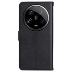 For Xiaomi 14 Ultra Case Solid Color Leather Mobile Cover Wallet Stand with Strap