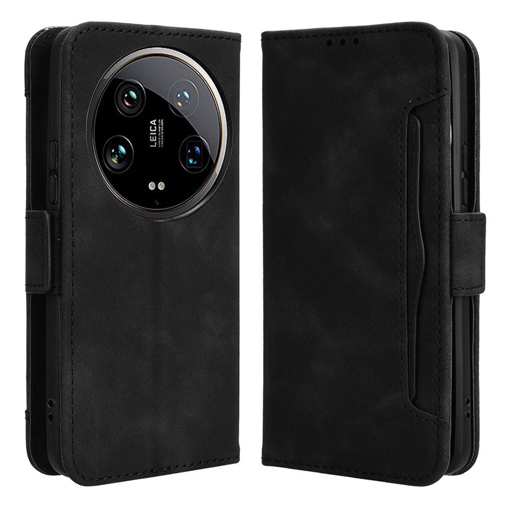 For Xiaomi 14 Ultra Case with Multiple Card Holders TPU Interior Protective PU Leather Cover