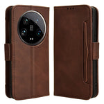 For Xiaomi 14 Ultra Case with Multiple Card Holders TPU Interior Protective PU Leather Cover