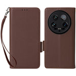 For Xiaomi 14 Ultra Case with Wrist Strap Litchi Texture PU Leather Wallet Phone Cover