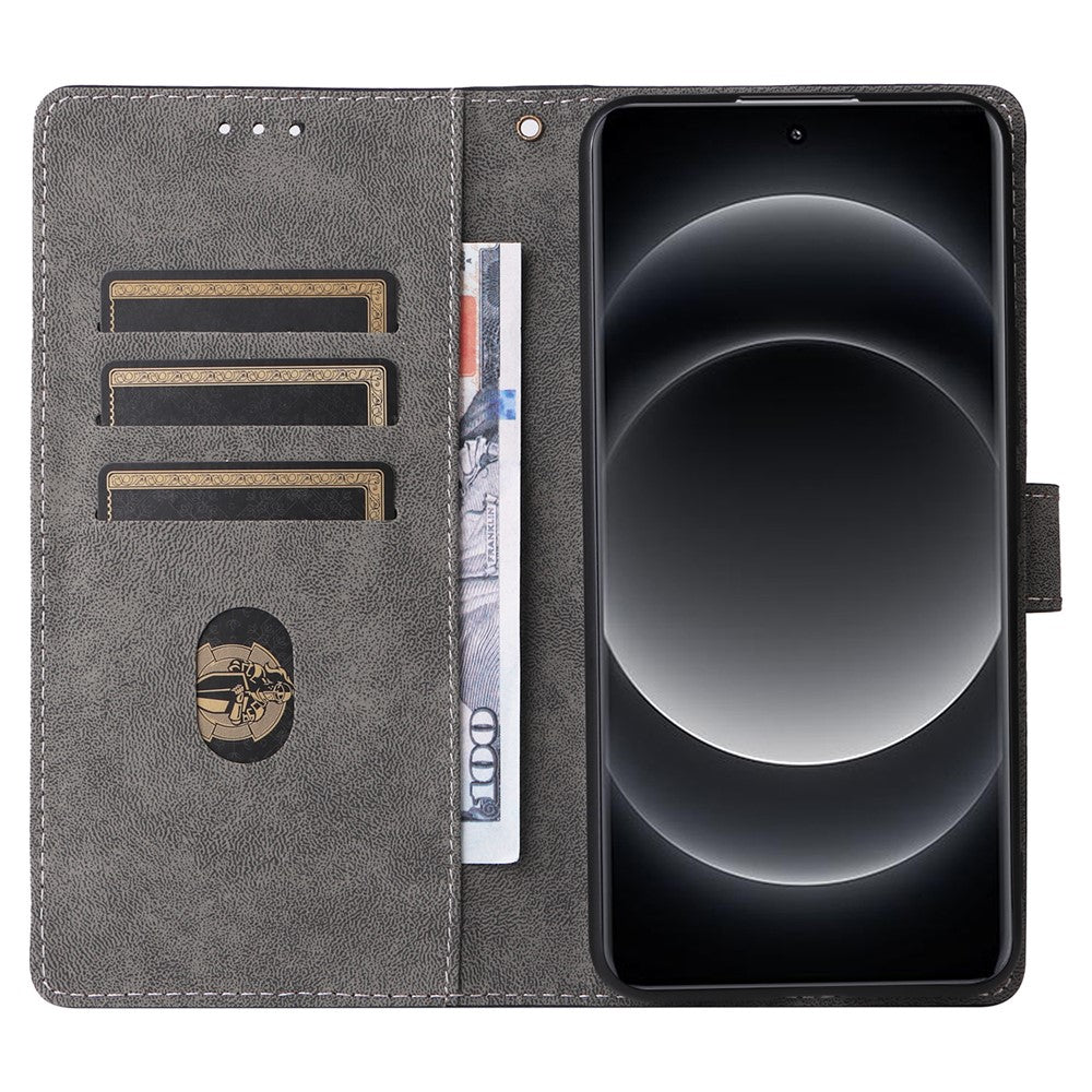 Xiaomi 14 Ultra mobilskal med handrem PU-läder RFID-blockerande plånboksfodral