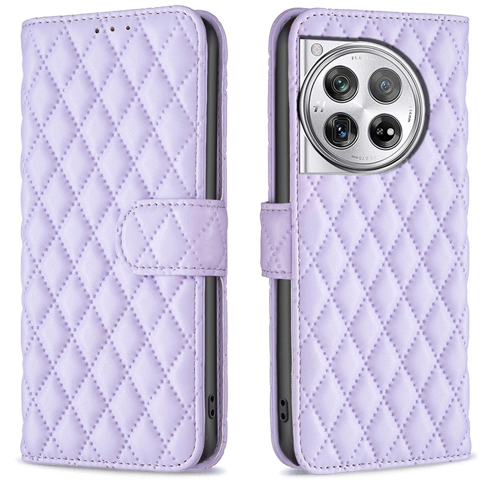 BINFEN COLOR BF Style-14-cover i PU-læder til OnePlus 12R 5G / Ace 3 5G, stativ, stødsikkert og beskyttende mobilcover