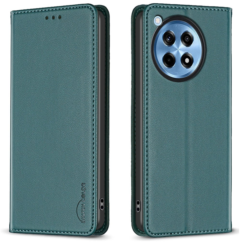 BINFEN COLOR BF18 til OnePlus 12R 5G / Ace 3 5G, cover med magnetisk lukning, læder og folio-mobilbeskyttelse