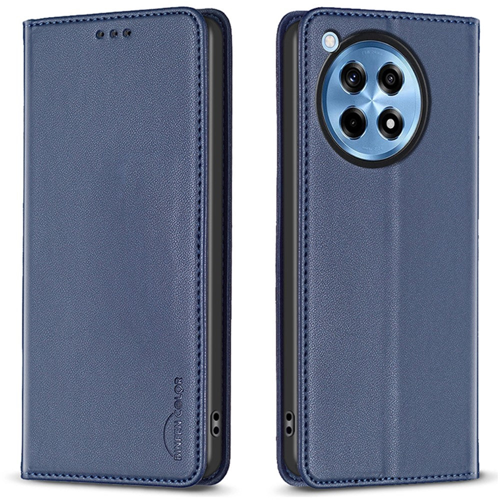 BINFEN COLOR BF18 til OnePlus 12R 5G / Ace 3 5G, cover med magnetisk lukning, læder og folio-mobilbeskyttelse