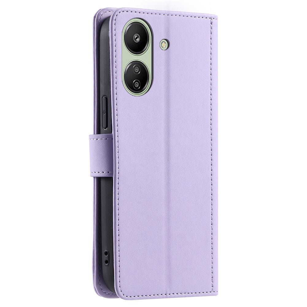 For Xiaomi Redmi 13C 4G / Poco C65 4G Case Wallet Rhombus Grid Pattern Phone Cover with Hand Strap