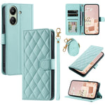 For Xiaomi Redmi 13C 4G / Poco C65 4G Case Wallet Rhombus Grid Pattern Phone Cover with Hand Strap