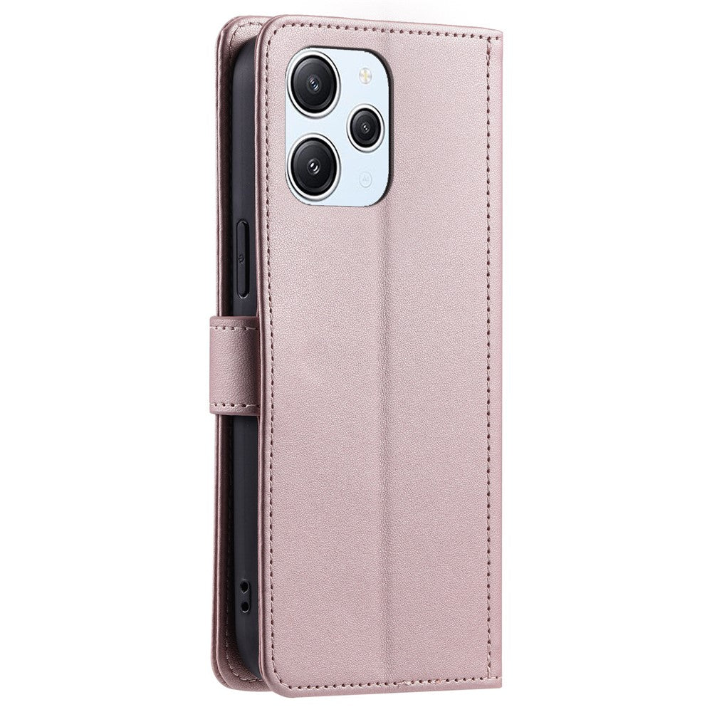 For Xiaomi Redmi 12 4G / Redmi 12 5G (Global) / Poco M6 Pro 5G Case Leather Wallet Anti-drop Phone Cover with 2 Straps