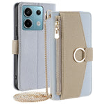 Crossbody Case for Xiaomi Redmi Note 13 Pro 5G / Poco X6 5G Zipper Pocket Phone Cover with Makeup Mirror