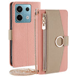 Crossbody Case for Xiaomi Redmi Note 13 Pro 5G / Poco X6 5G Zipper Pocket Phone Cover with Makeup Mirror