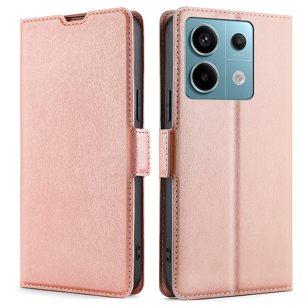 Xiaomi Redmi Note 13 Pro 5G / Poco X6 5G Skyddsskal TPU Innerskal PU Läder mobilfodral