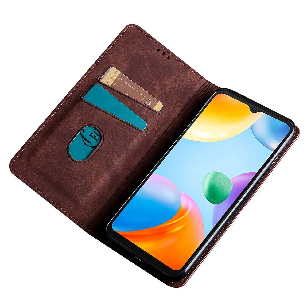 Xiaomi Redmi Note 13 Pro+ 5G-skal med hudkontakt i PU-läder, korthållare, mobilskal