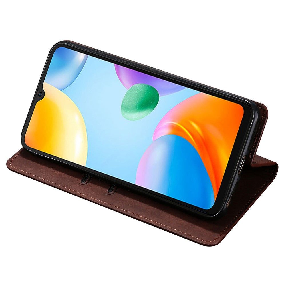 Xiaomi Redmi Note 13 Pro+ 5G-skal med hudkontakt i PU-läder, korthållare, mobilskal