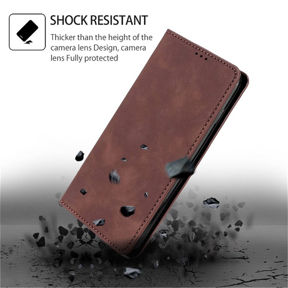 For Xiaomi Redmi Note 13 Pro+ 5G Case Skin-touch PU Leather Card Holder Phone Cover