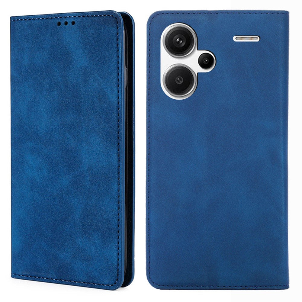 Xiaomi Redmi Note 13 Pro+ 5G-skal med hudkontakt i PU-läder, korthållare, mobilskal