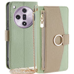 For Oppo Find X7 5G Cell Phone Case Zipper Pocket Crossbody Cover with Makeup Mirror