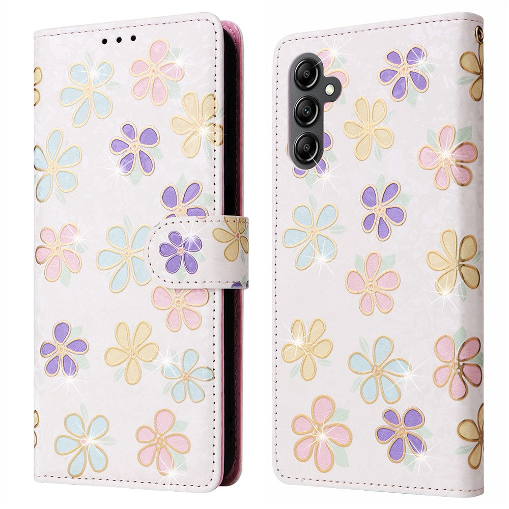 Til Samsung Galaxy A15 4G / 5G Læder Cover RFID Blokerende Flip Folio Lakeret Telefon Etui