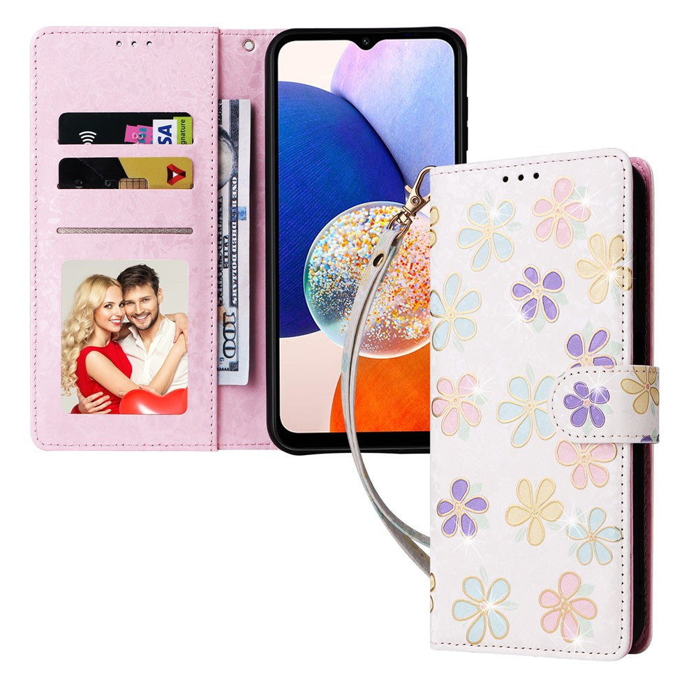 Til Samsung Galaxy A15 4G / 5G Læder Cover RFID Blokerende Flip Folio Lakeret Telefon Etui