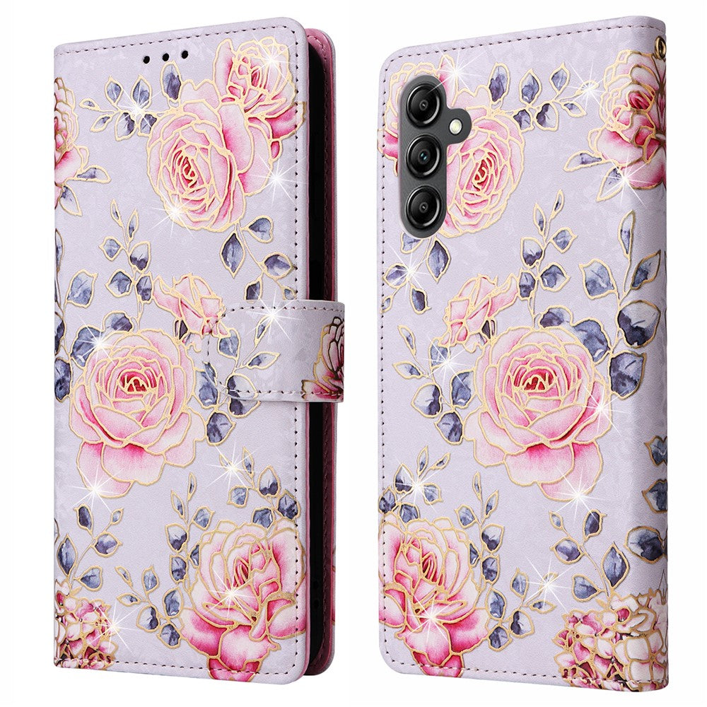 Til Samsung Galaxy A15 4G / 5G Læder Cover RFID Blokerende Flip Folio Lakeret Telefon Etui