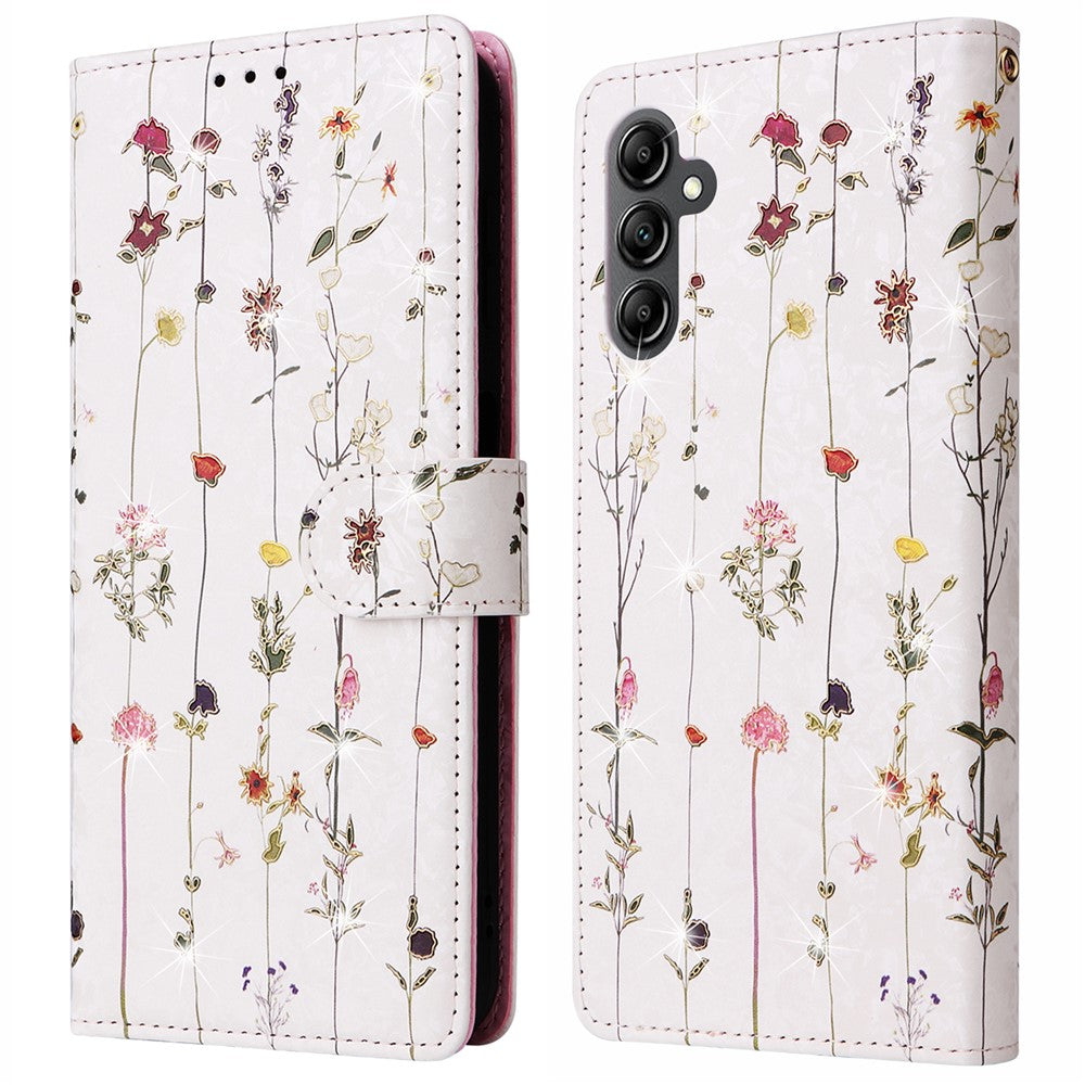 Til Samsung Galaxy A15 4G / 5G Læder Cover RFID Blokerende Flip Folio Lakeret Telefon Etui