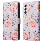 For Samsung Galaxy A05s 4G Case Floral Aesthetic RFID Blocking Leather Phone Cover
