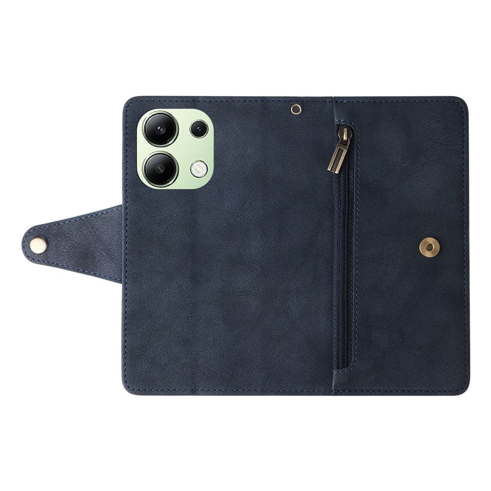 Xiaomi Redmi Note 13 4G mobil Plånboksfodral Nitdekor Läder Stativfodral