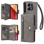 For Xiaomi Redmi Note 13 Pro 4G / Poco M6 Pro 4G Case Leather Wallet Phone Cover Rivet Decor