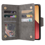 For Xiaomi Redmi Note 13 Pro 4G / Poco M6 Pro 4G Case Leather Wallet Phone Cover Rivet Decor