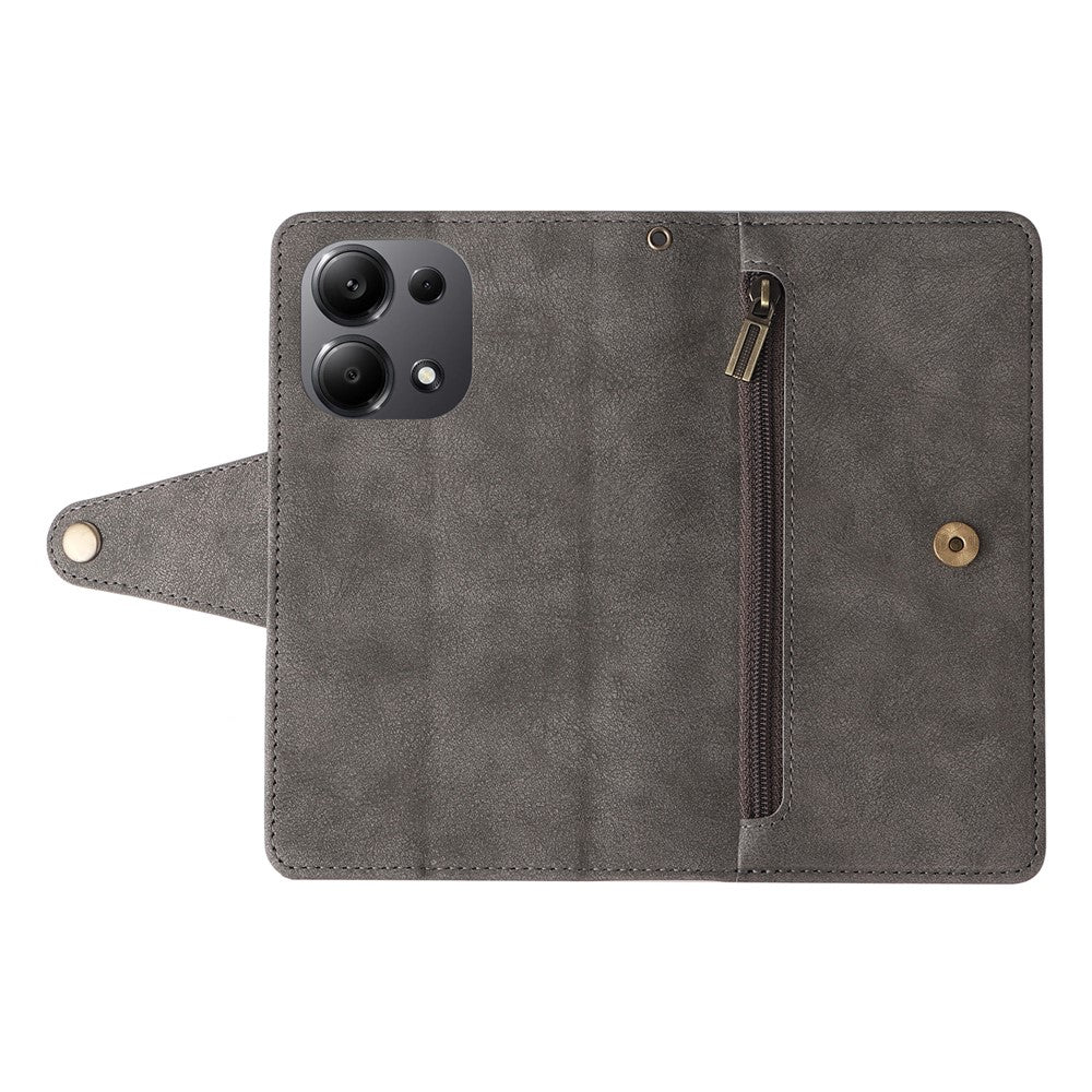 For Xiaomi Redmi Note 13 Pro 4G / Poco M6 Pro 4G Case Leather Wallet Phone Cover Rivet Decor