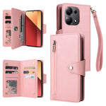 For Xiaomi Redmi Note 13 Pro 4G / Poco M6 Pro 4G Case Leather Wallet Phone Cover Rivet Decor