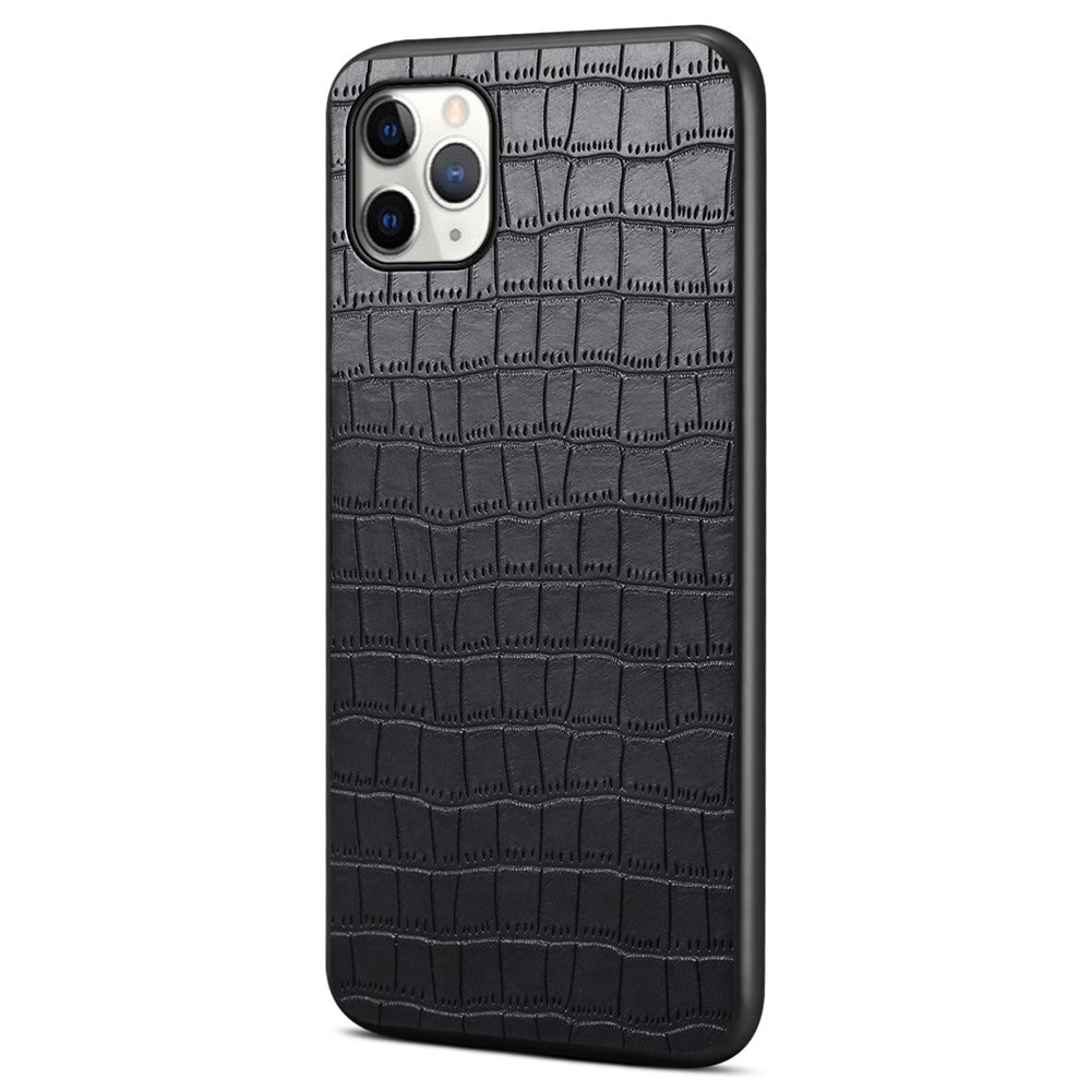 iPhone 11 Pro Max-skal i krokodilstrukturerat, dammfritt PU-läder + PC + TPU-mobilskydd