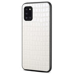 For Samsung Galaxy A31 Shockproof Case Crocodile Textured Leather Hybrid Slim Phone Case