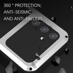 LOVE MEI Skal för Samsung Galaxy S24+ med härdat glas i metall och silikon