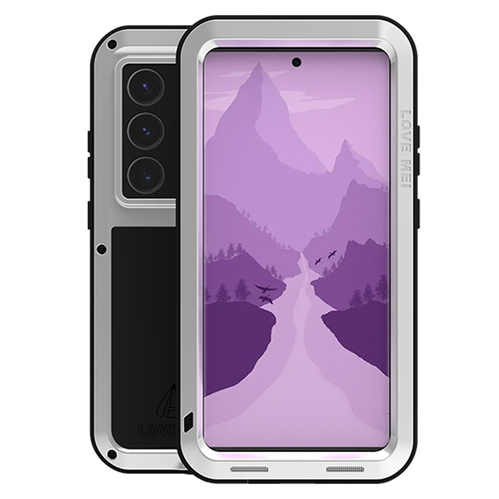 LOVE MEI för Samsung Galaxy S24 Ultra-skal i metall + silikon (utan härdat glas)
