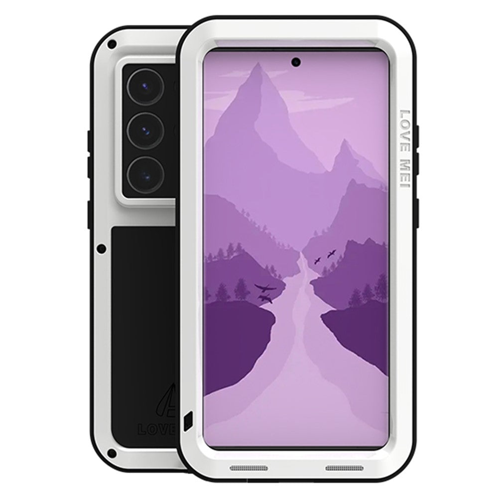 LOVE MEI för Samsung Galaxy S24 Ultra-skal i metall + silikon (utan härdat glas)