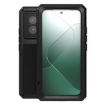 LOVE MEI-etui til Xiaomi 14 Pro med hærdet glasfilm i metal og silikone, robust mobilcover