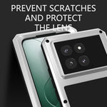 LOVE MEI-etui til Xiaomi 14 Pro med hærdet glasfilm i metal og silikone, robust mobilcover