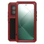 LOVE MEI-etui til Xiaomi 14 Pro med hærdet glasfilm i metal og silikone, robust mobilcover