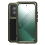 LOVE MEI-etui til Xiaomi 14 Pro med hærdet glasfilm i metal og silikone, robust mobilcover