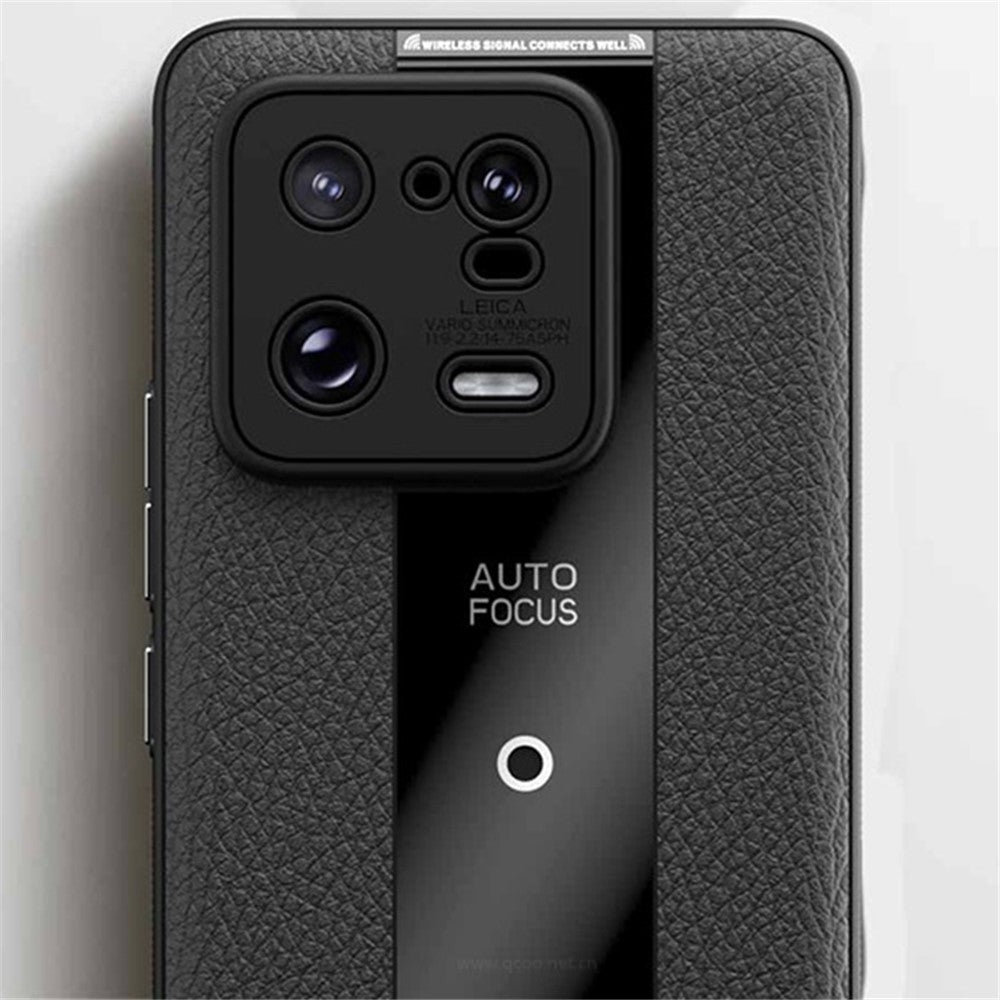 Q.COO For Xiaomi 13 Cell Phone Cases Leather Coated TPU+Acrylic Shock-Absorbent Shell