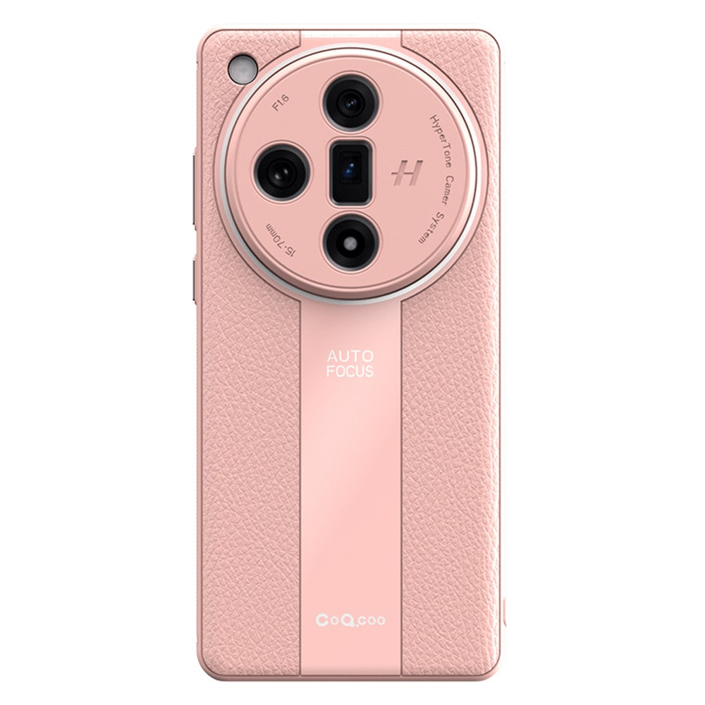 Q.COO For Oppo Find X7 Ultra Back Phone Cover PU Leather+TPU+Acrylic Dustproof Case