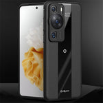 Q.COO For Huawei P60 Art Case Leather+TPU+Acrylic Lightweight Smartphone Shell