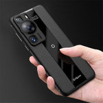 Q.COO For Huawei P60 Art Case Leather+TPU+Acrylic Lightweight Smartphone Shell
