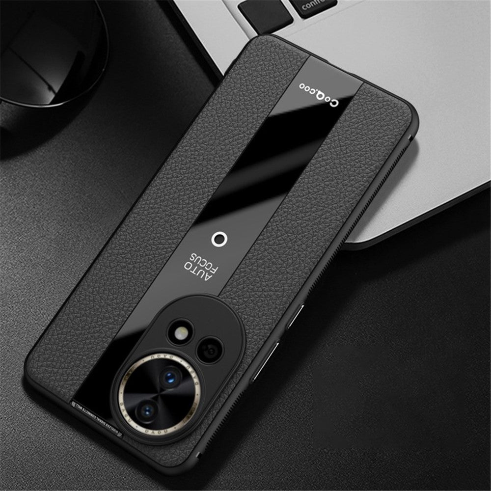 Q.COO Non-slip Case for Huawei nova 12 Pro 5G / 12 Ultra 5G Cover Leather+TPU+Acrylic Slim Smartphone Shell